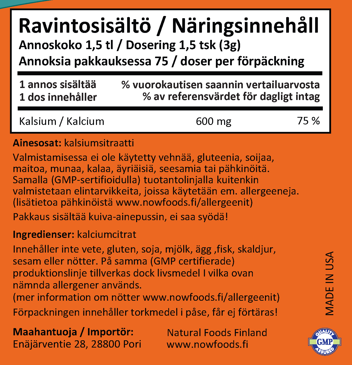 Calcium Citrate Powder (227g)