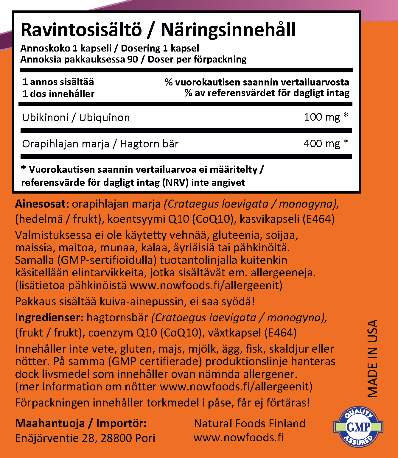 CoQ10 100mg (90 kapselia)