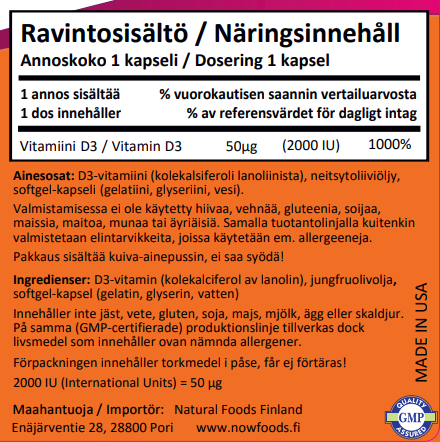 Vit D-3 2000IU (240 kapselia)