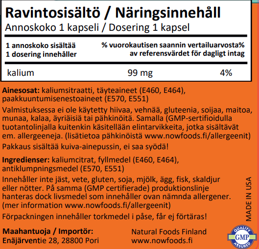 Potassium Citrate (180 kapselia)