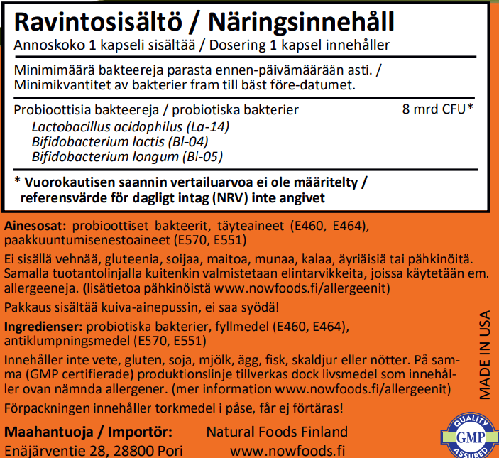 8 Billion Acidophilus & Bifidus (60 kapselia)