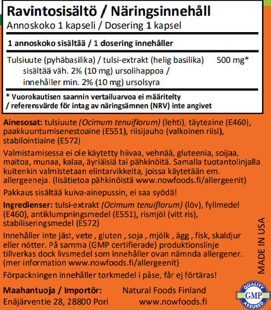 Holy Basil Extract (90 kapselia)