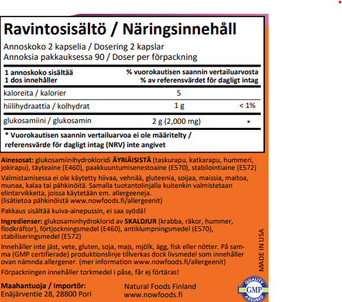 Glucosamine 1000mg (180 kapselia)