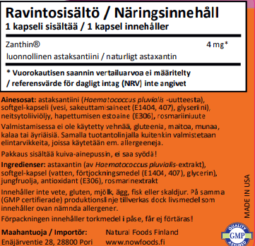 Astaxanthin 4mg (60 kapselia)