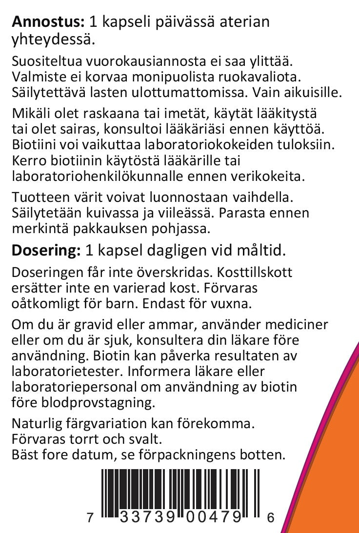Biotin 10mg (120 kapselia)