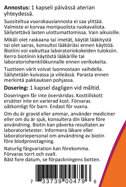 Biotin 10mg (120 kapselia)