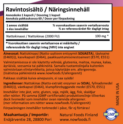 Nattokinase 100mg (60 kapselia)