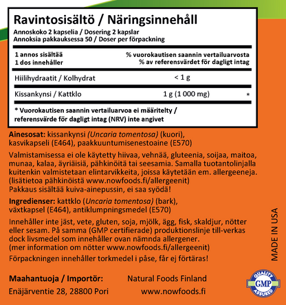 Cat's Claw 500mg (100 kapselia)