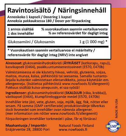 Glucosamine 1000mg (180 kapselia)