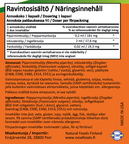 Peppermint Gels (90 kapselia)