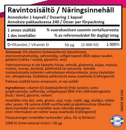 Vit D-3 2000IU (240 kapselia)