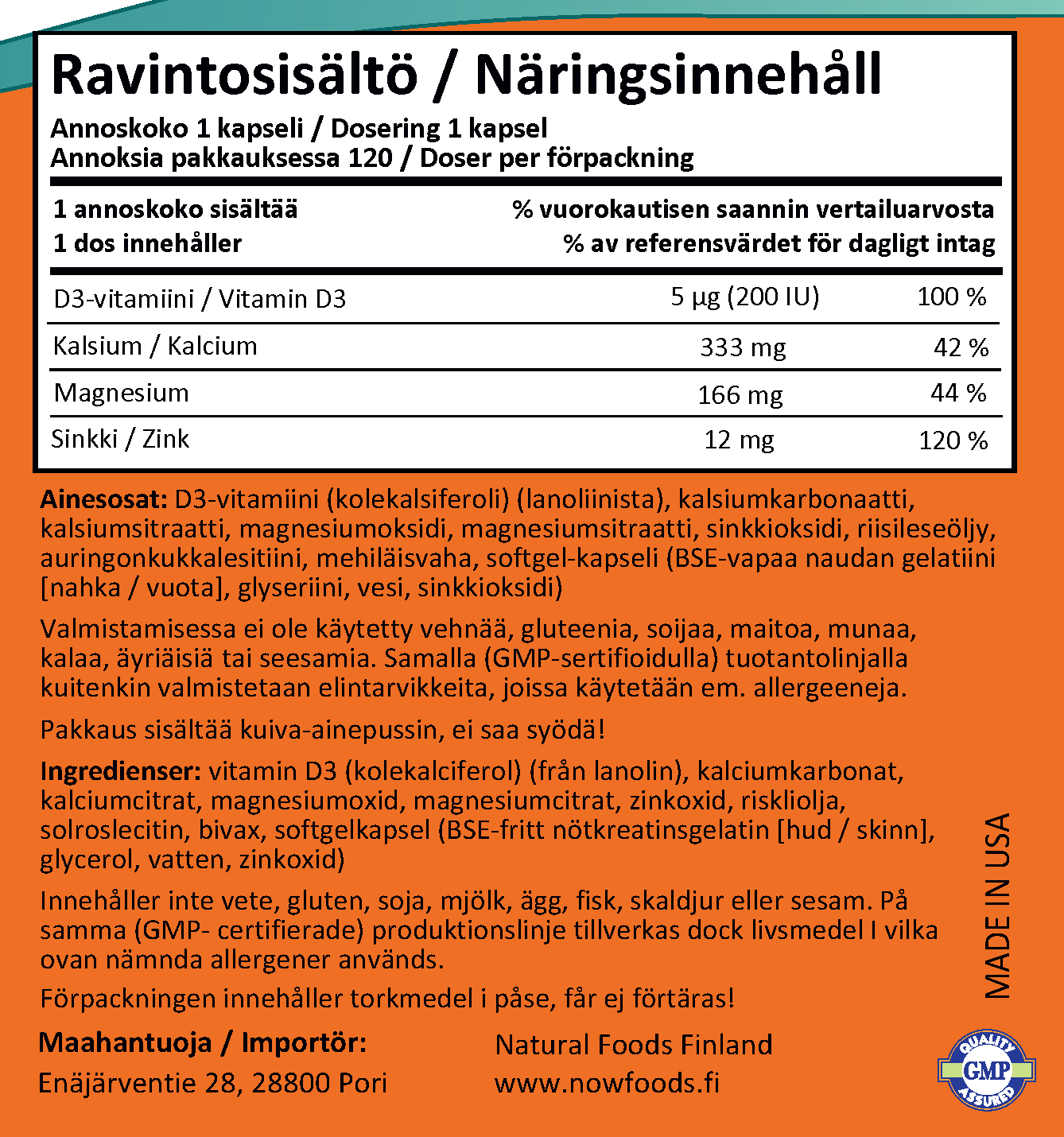 Calcium & Magnesium (120 kapselia)
