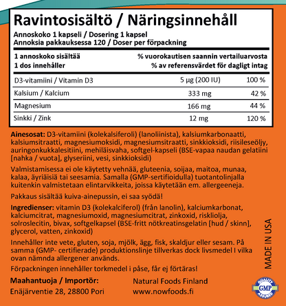 Calcium & Magnesium (120 kapselia)