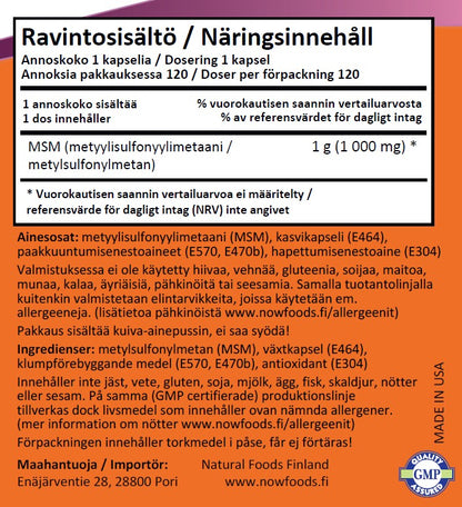 M.S.M 1000mg (120 kapselia)