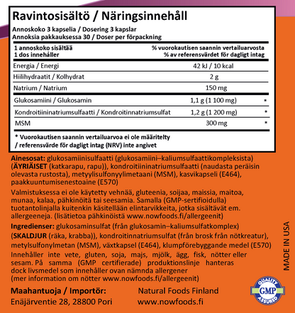 Glucosamine Chondroitin & MSM (90 kapselia)