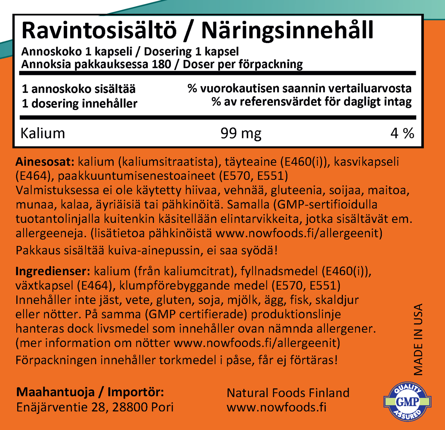 Potassium Citrate (180 kapselia)