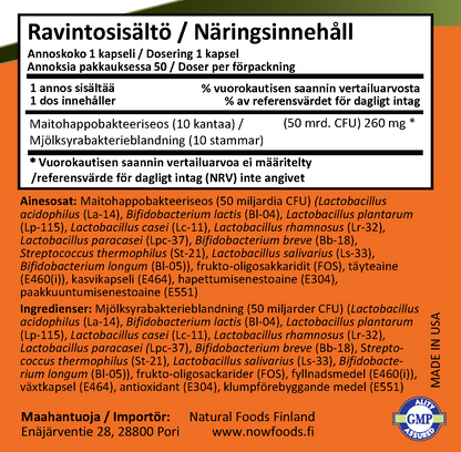 Probiotic-10 50 billion (50 kapselia)