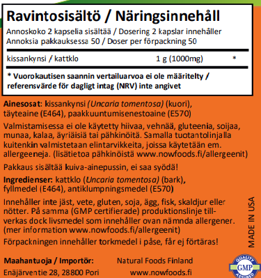 Cat's Claw 500mg (100 kapselia)