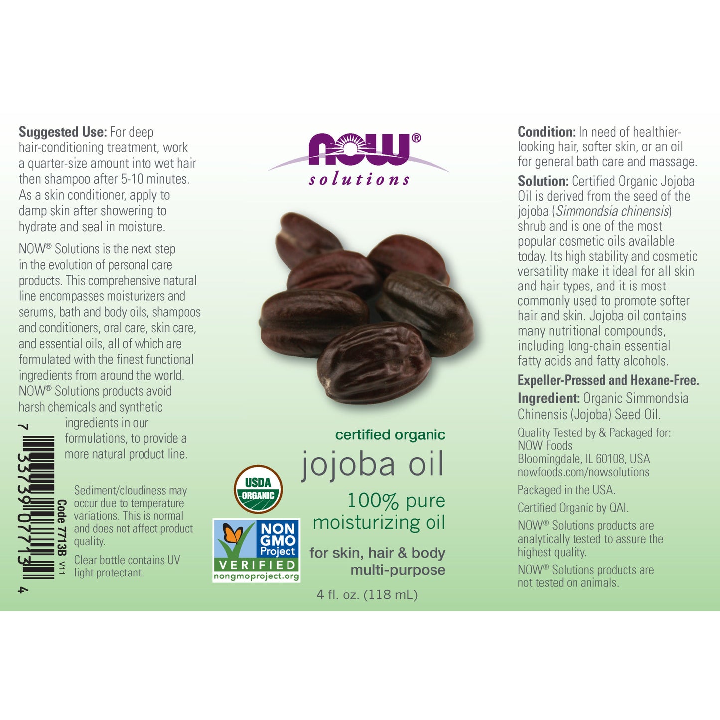 Jojoba Oil. Organic (118ml)